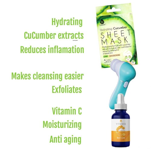 Ultimate Skincare Gift Bundle: Hydrating Cucumber Sheet Masks,